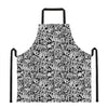 Black And White Graffiti Pattern Print Apron