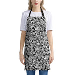 Black And White Graffiti Pattern Print Apron