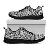 Black And White Graffiti Pattern Print Black Sneakers