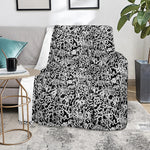 Black And White Graffiti Pattern Print Blanket