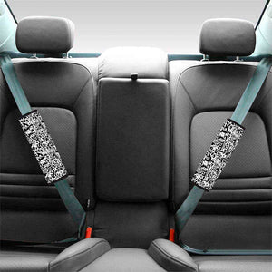 Black And White Graffiti Pattern Print Car Seat Belt Covers