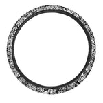 Black And White Graffiti Pattern Print Car Steering Wheel Cover