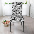 Black And White Graffiti Pattern Print Dining Chair Slipcover
