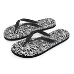 Black And White Graffiti Pattern Print Flip Flops