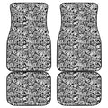 Black And White Graffiti Pattern Print Front and Back Car Floor Mats