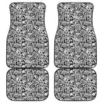 Black And White Graffiti Pattern Print Front and Back Car Floor Mats