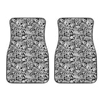 Black And White Graffiti Pattern Print Front Car Floor Mats