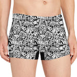 Black And White Graffiti Pattern Print Men's Boxer Briefs