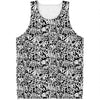 Black And White Graffiti Pattern Print Men's Tank Top