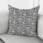 Black And White Graffiti Pattern Print Pillow Cover