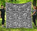 Black And White Graffiti Pattern Print Quilt