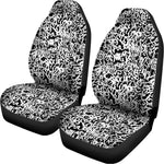 Black And White Graffiti Pattern Print Universal Fit Car Seat Covers