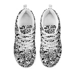 Black And White Graffiti Pattern Print White Sneakers