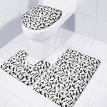 Black And White Guns Pattern Print 3 Piece Bath Mat Set