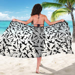 Black And White Guns Pattern Print Beach Sarong Wrap