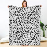 Black And White Guns Pattern Print Blanket