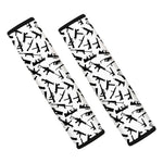 Black And White Guns Pattern Print Car Seat Belt Covers