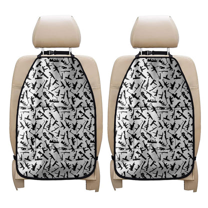 Black And White Guns Pattern Print Car Seat Organizers