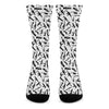 Black And White Guns Pattern Print Crew Socks