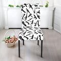 Black And White Guns Pattern Print Dining Chair Slipcover