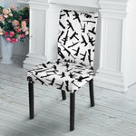 Black And White Guns Pattern Print Dining Chair Slipcover