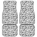 Black And White Guns Pattern Print Front and Back Car Floor Mats
