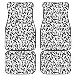 Black And White Guns Pattern Print Front and Back Car Floor Mats