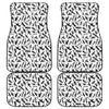 Black And White Guns Pattern Print Front and Back Car Floor Mats