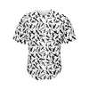 Black And White Guns Pattern Print Men's Baseball Jersey