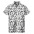 Black And White Guns Pattern Print Men's Short Sleeve Shirt