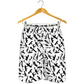 Black And White Guns Pattern Print Men's Shorts