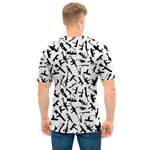 Black And White Guns Pattern Print Men's T-Shirt