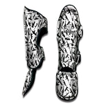 Black And White Guns Pattern Print Muay Thai Shin Guard