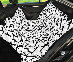 Black And White Guns Pattern Print Pet Car Back Seat Cover