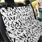 Black And White Guns Pattern Print Pet Car Back Seat Cover