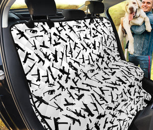 Black And White Guns Pattern Print Pet Car Back Seat Cover