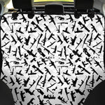 Black And White Guns Pattern Print Pet Car Back Seat Cover