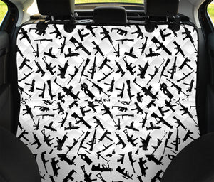 Black And White Guns Pattern Print Pet Car Back Seat Cover