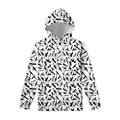 Black And White Guns Pattern Print Pullover Hoodie