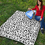 Black And White Guns Pattern Print Quilt