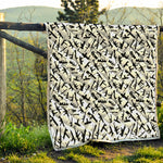 Black And White Guns Pattern Print Quilt
