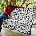Black And White Guns Pattern Print Quilt