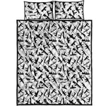 Black And White Guns Pattern Print Quilt Bed Set