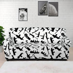 Black And White Guns Pattern Print Sofa Cover