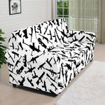 Black And White Guns Pattern Print Sofa Cover