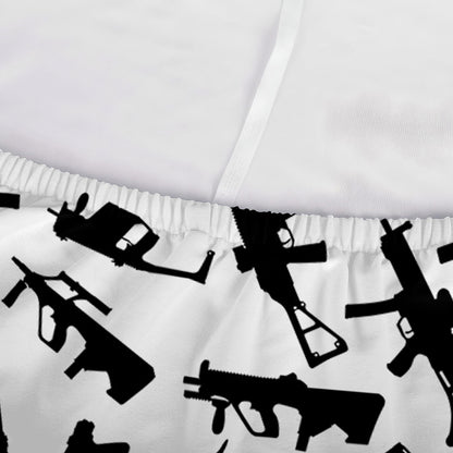 Black And White Guns Pattern Print Sofa Cover