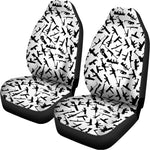 Black And White Guns Pattern Print Universal Fit Car Seat Covers