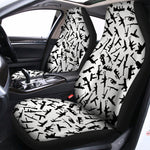 Black And White Guns Pattern Print Universal Fit Car Seat Covers