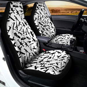 Black And White Guns Pattern Print Universal Fit Car Seat Covers