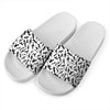 Black And White Guns Pattern Print White Slide Sandals